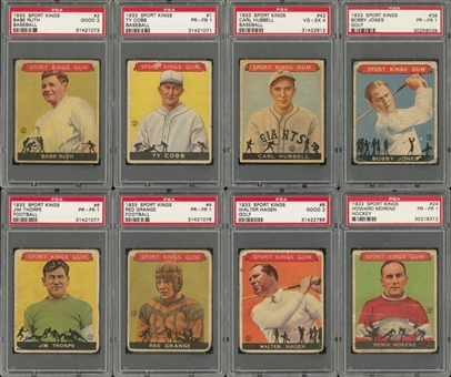 1933 Goudey "Sport Kings" Complete Set (48) - #26 on the PSA Set Registry! 